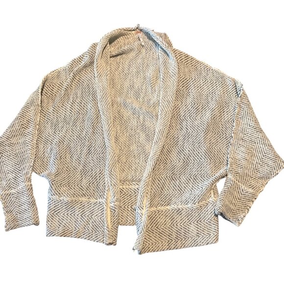 Free people cream gray motions knit cardigan sweater boho XS classic $98 - Picture 1 of 8